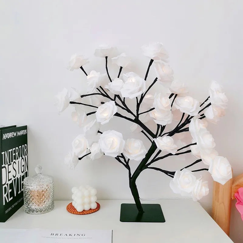 Rose Tree Lamp, USB Powered LED Light Flower Night Light for Home Decoration Outdoor Parties Weddings Gift