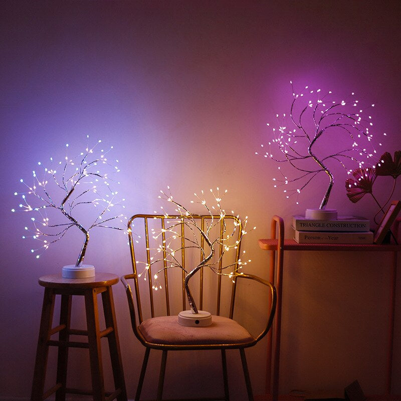 LED Tree Night Light Ramadan Decoration Usb/Battery Swtich Fairy Christmas Tree Light Lamp for Home Bedroom Decor Party Holiday