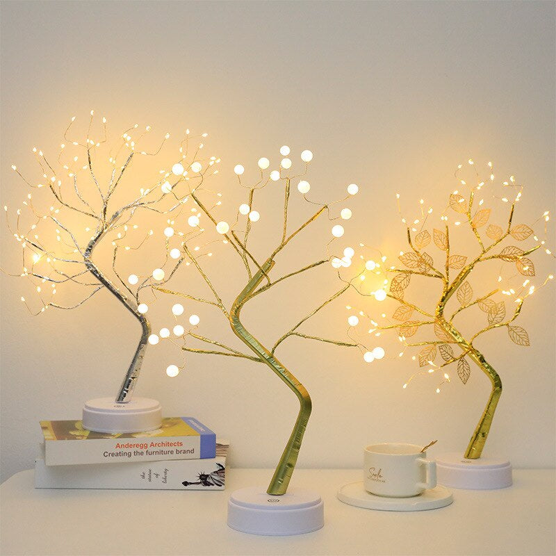 LED Tree Night Light Ramadan Decoration Usb/Battery Swtich Fairy Christmas Tree Light Lamp for Home Bedroom Decor Party Holiday