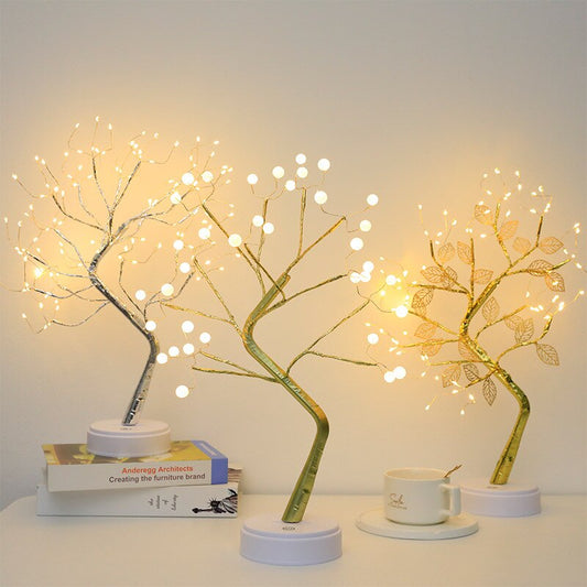 LED Tree Night Light Ramadan Decoration Usb/Battery Swtich Fairy Christmas Tree Light Lamp for Home Bedroom Decor Party Holiday