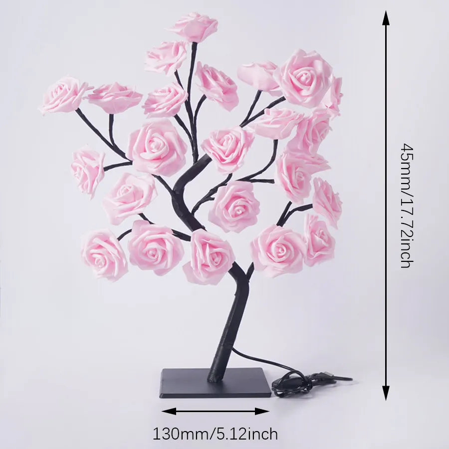 Rose Tree Lamp, USB Powered LED Light Flower Night Light for Home Decoration Outdoor Parties Weddings Gift