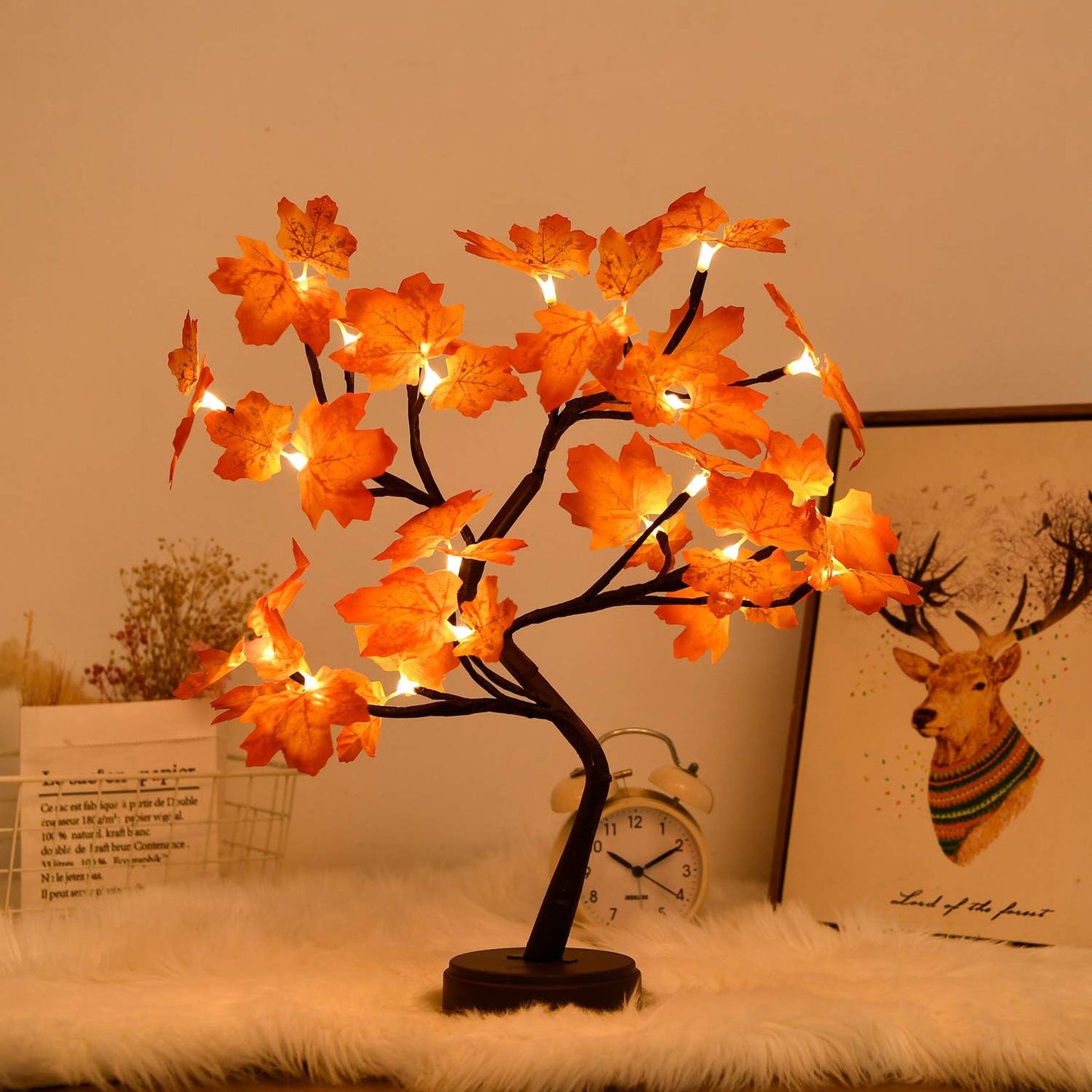 Artificial Tree Lamp - Maple Bonsai Tree Light , Fairy Spirit Light Tree Lamp, Operated by Battery or USB , Indoor Decoration/ Party Wedding / Children Gift