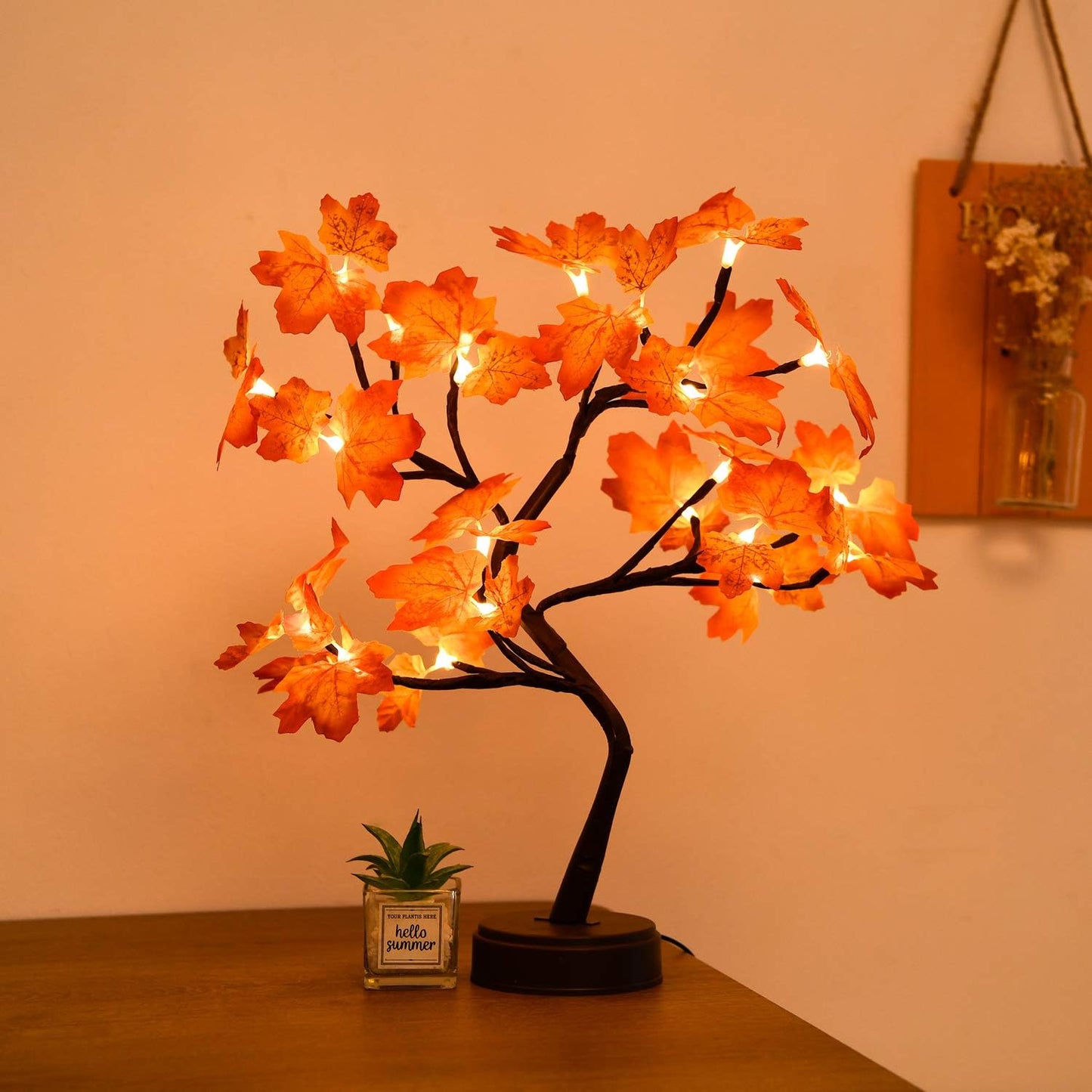 Artificial Tree Lamp - Maple Bonsai Tree Light , Fairy Spirit Light Tree Lamp, Operated by Battery or USB , Indoor Decoration/ Party Wedding / Children Gift