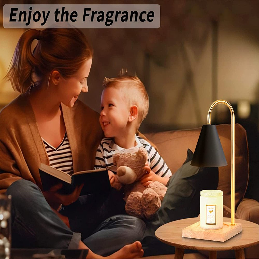 Candle Warmer Lamp, Dimmable Candle Warmer Lamp for Jar Candles, Electric Candle Warmer Lamp with Timer 2H/4H/8H Nightstand Lamp for Bedroom (3 Wax Warmer Bulbs)