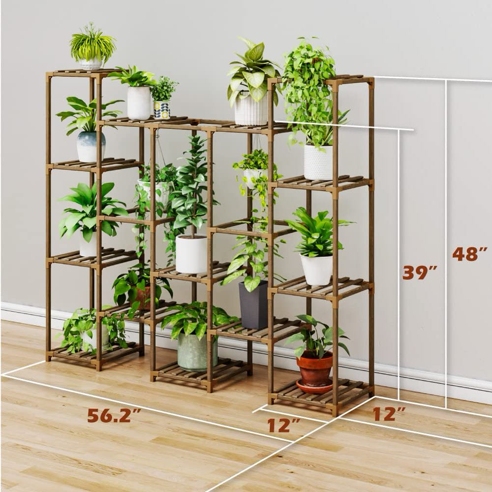 Plant Stand Outdoor Black Plant Shelf Indoor Tiered Plant Table for Multiple Plants 3 Tiers 7 Potted Ladder Plant Holder Table Plant Pot Stand for Window Garden Balcony Living Room