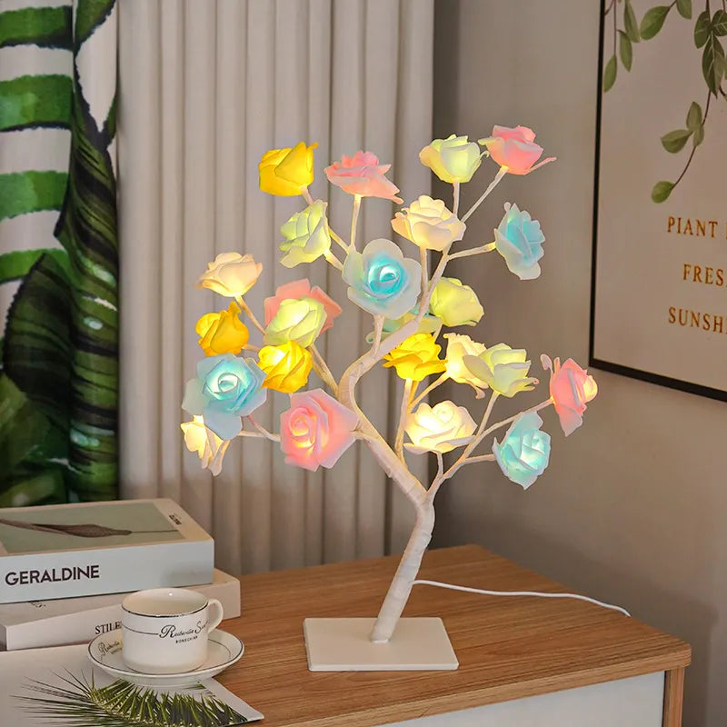 Rose Tree Lamp, USB Powered LED Light Flower Night Light for Home Decoration Outdoor Parties Weddings Gift