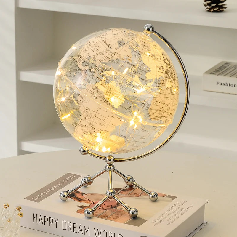 Earth Ornament Vintage Home Decoration Transparent Tellurion Geography Teaching Supplies Ornament School Office Desk Accessories