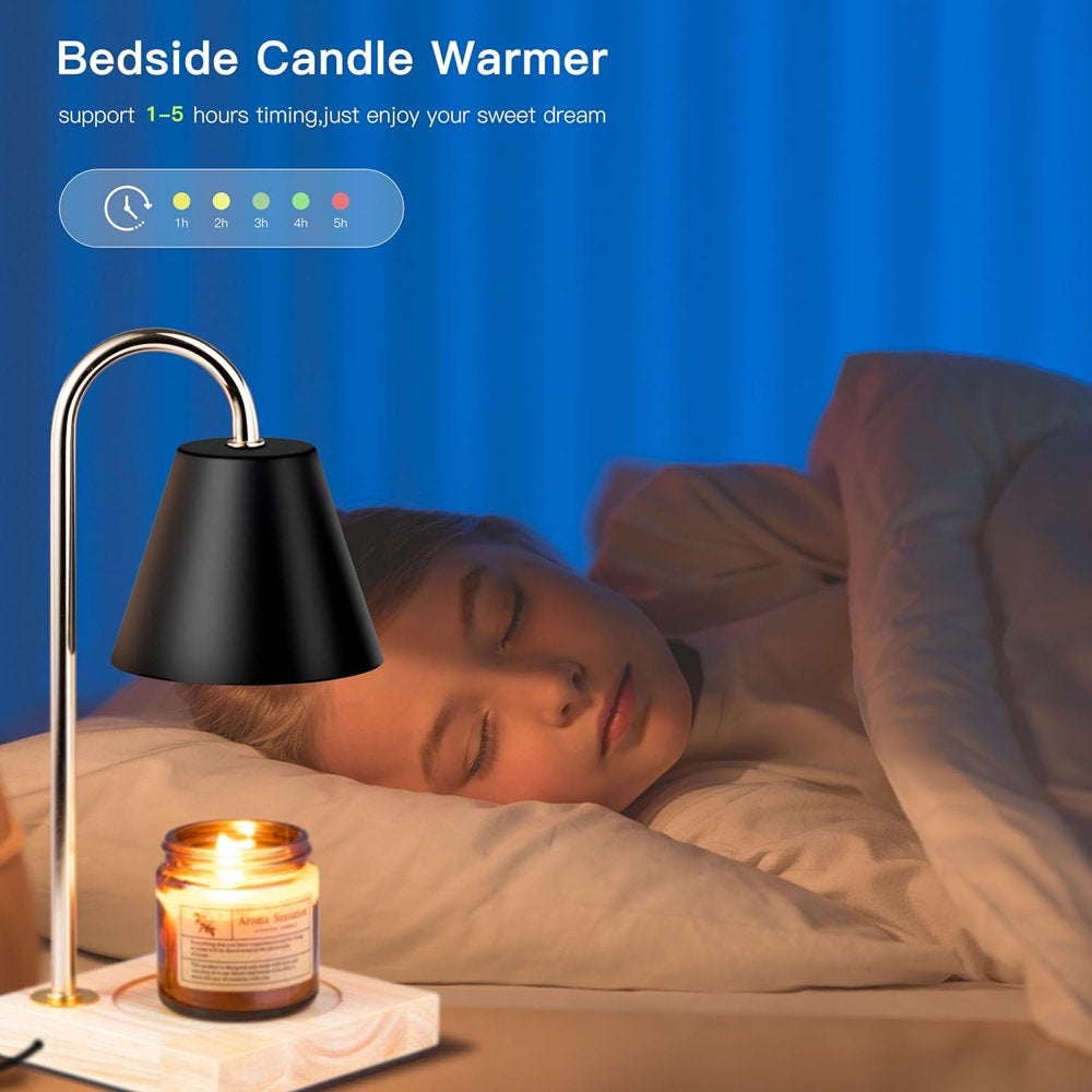 Candle Warmer Lamp, Dimmable Candle Warmer Lamp for Jar Candles, Electric Candle Warmer Lamp with Timer 2H/4H/8H Nightstand Lamp for Bedroom (3 Wax Warmer Bulbs)