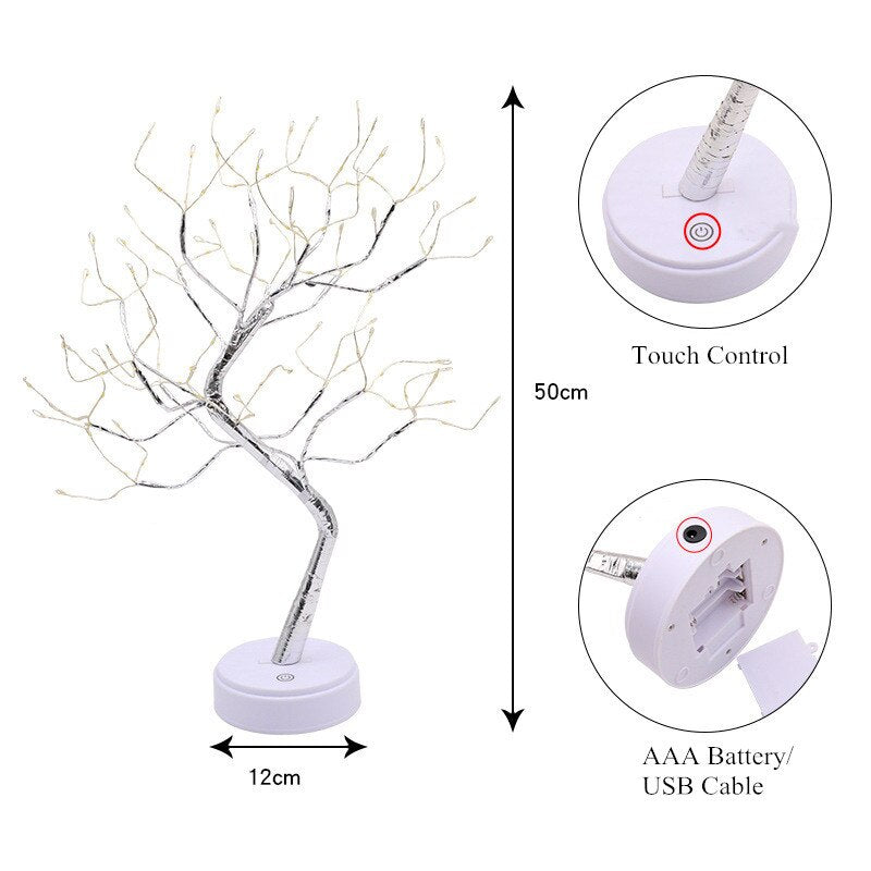 LED Tree Night Light Ramadan Decoration Usb/Battery Swtich Fairy Christmas Tree Light Lamp for Home Bedroom Decor Party Holiday