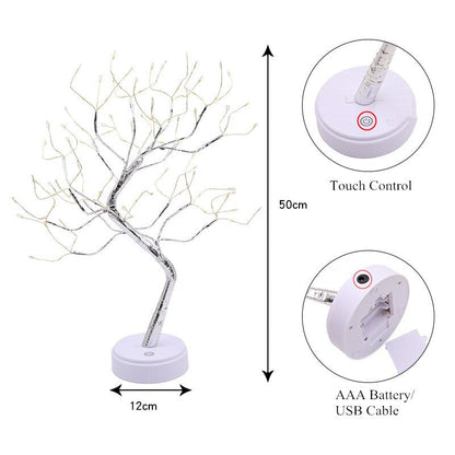 LED Tree Night Light Ramadan Decoration Usb/Battery Swtich Fairy Christmas Tree Light Lamp for Home Bedroom Decor Party Holiday